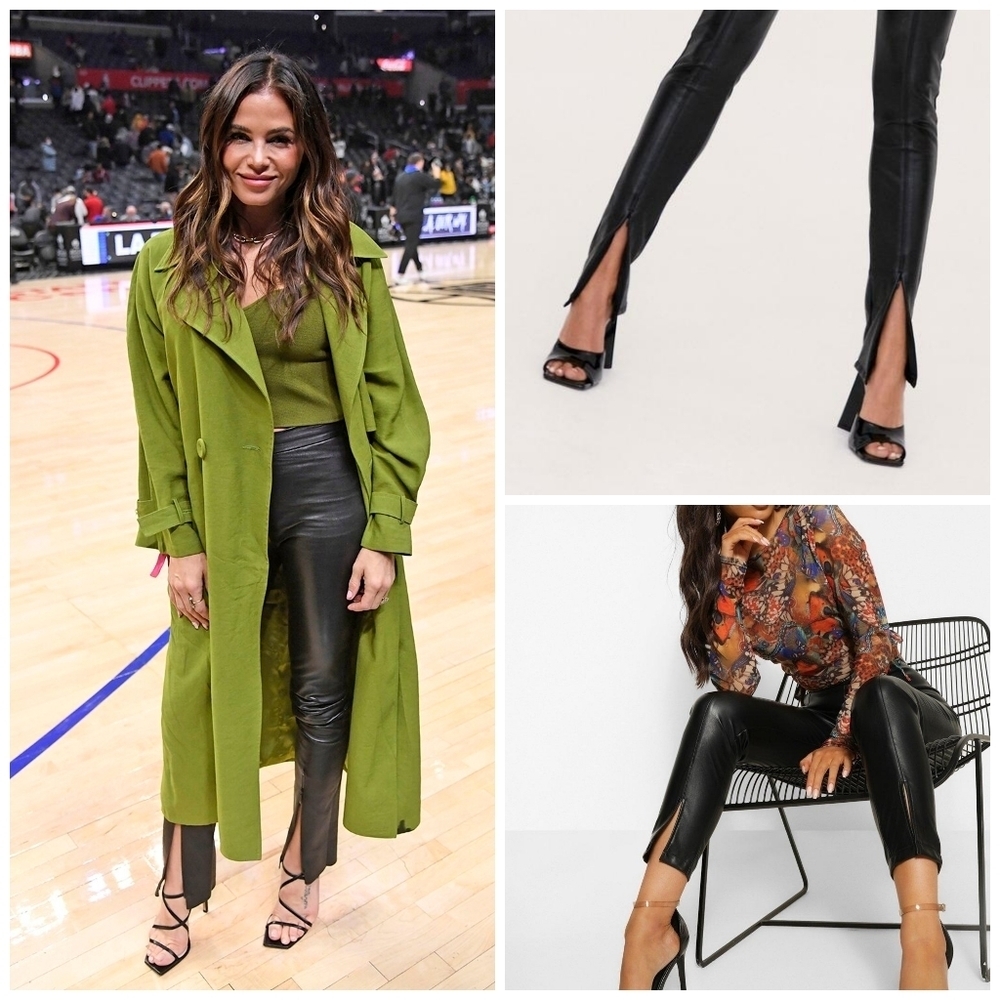 CURRENT Air faux leather split hem pants M